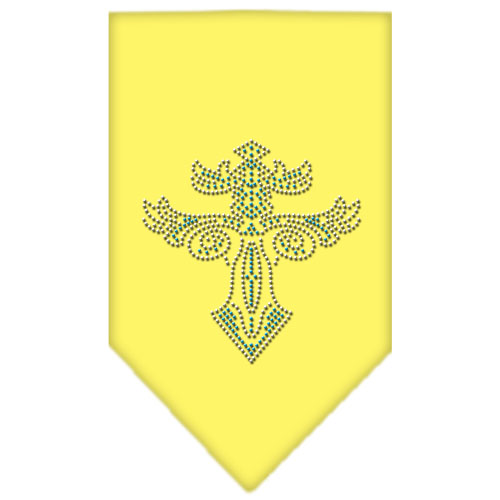 Warriors Cross Rhinestone Bandana Yellow Small